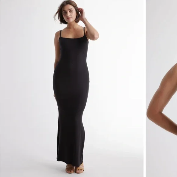 Quince Tencel Rib Black Maxi Dress, small. EUC! - Picture 3 of 9